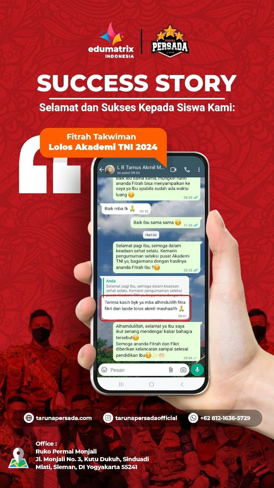 Lolos Akademi TNI 2024 Fitrah Takwiman