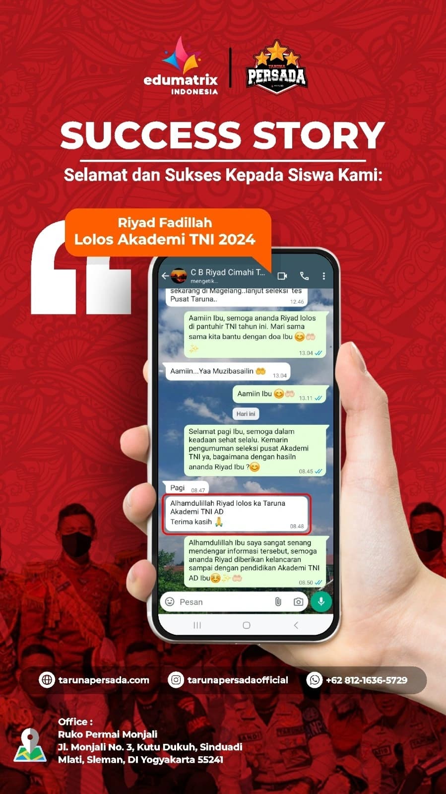 Lolos Akademi TNI Riyad Fadhillah