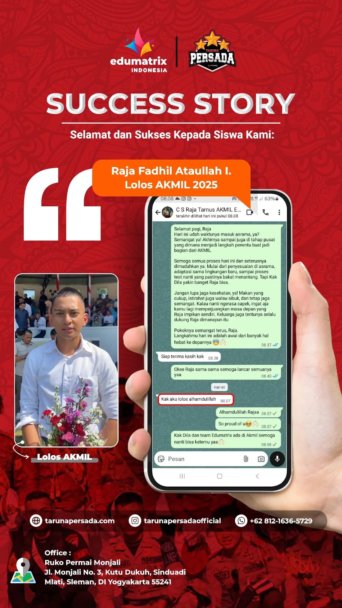 Lolos Akmil 2025 Raja Fadhil Ataullah I.