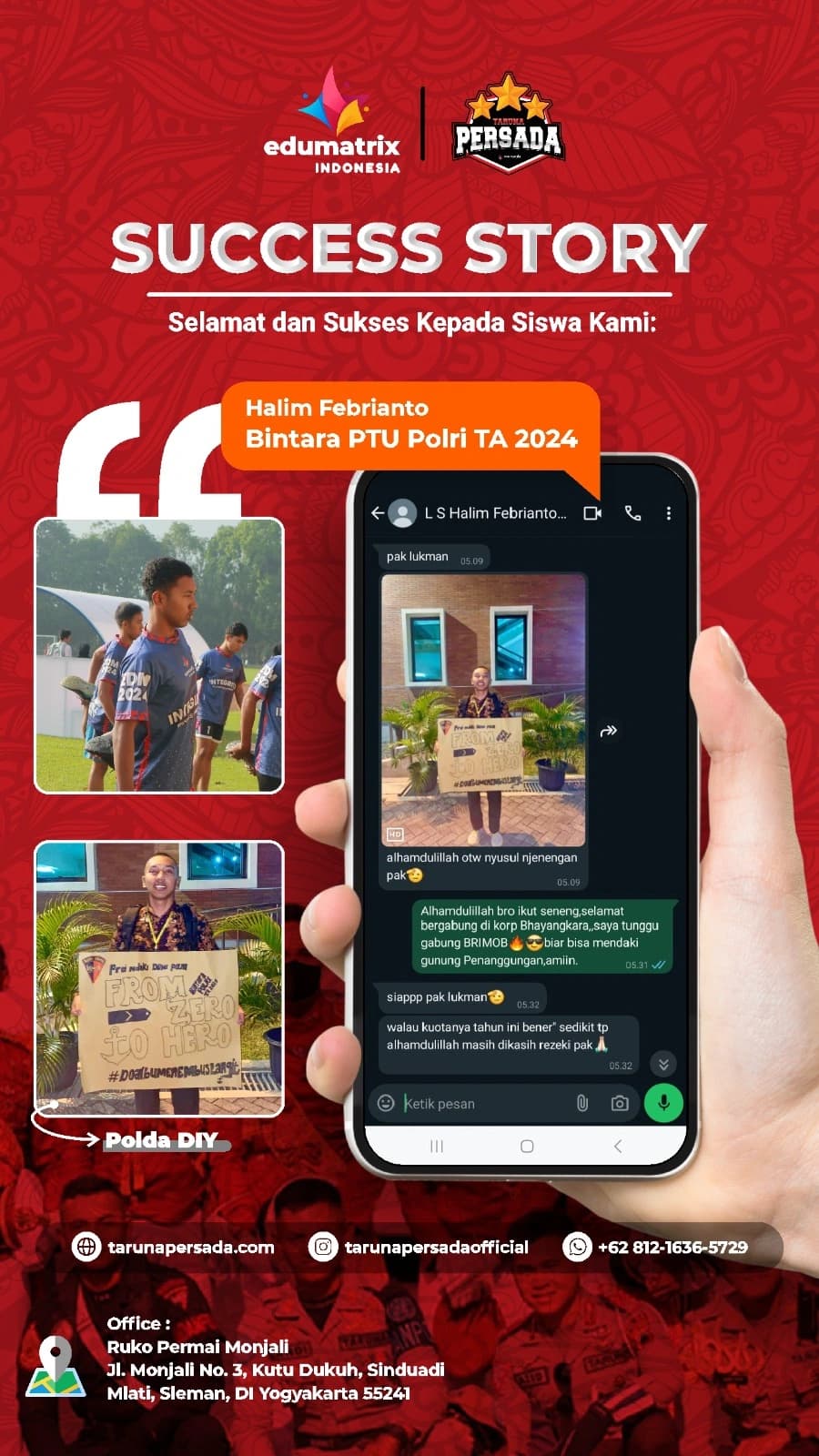 Lolos Bintara PTU Polri TA 2024 Halim Febrianto
