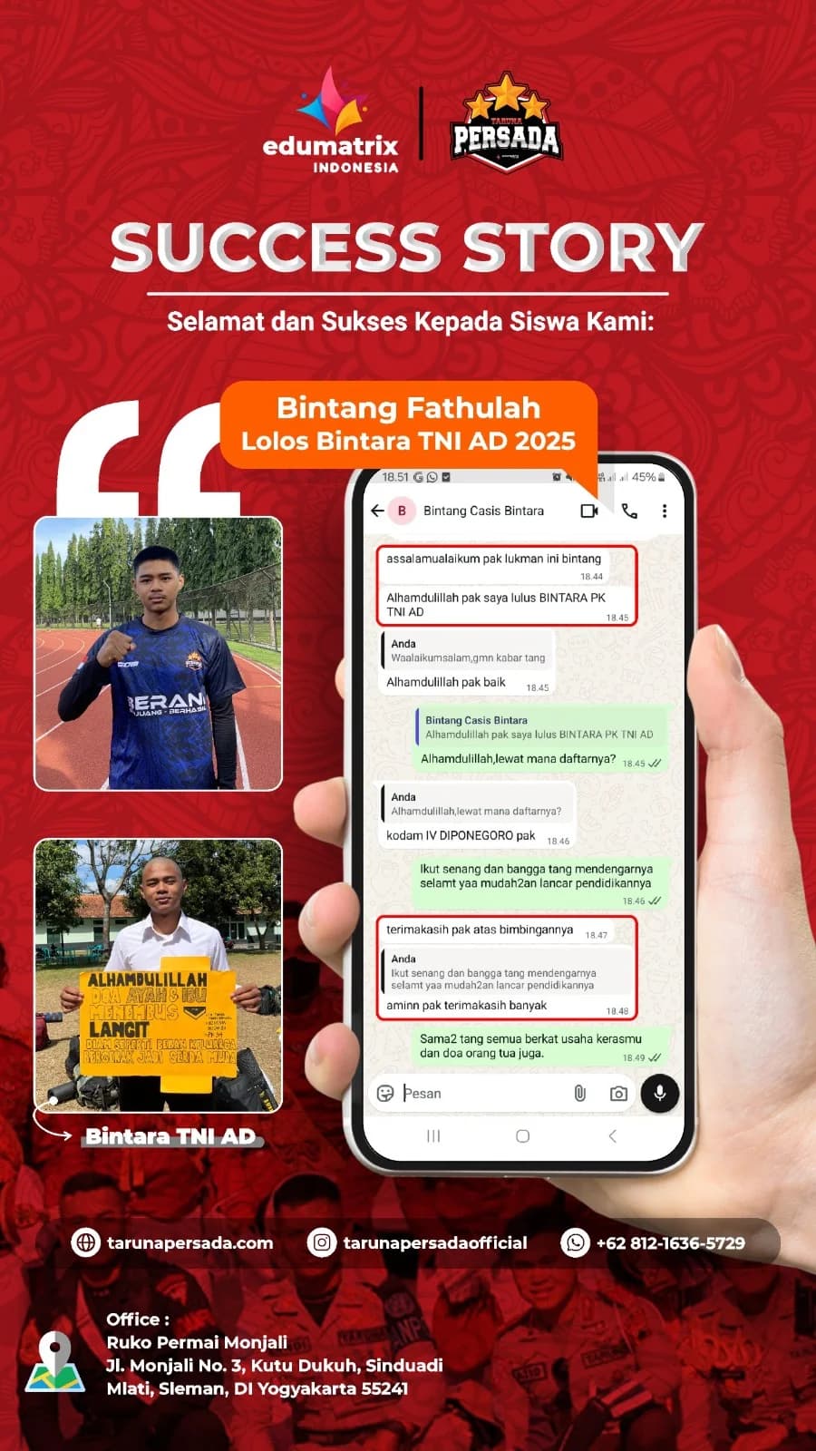 Lolos Bintara TNI AD 2025 Bintang Fathulah