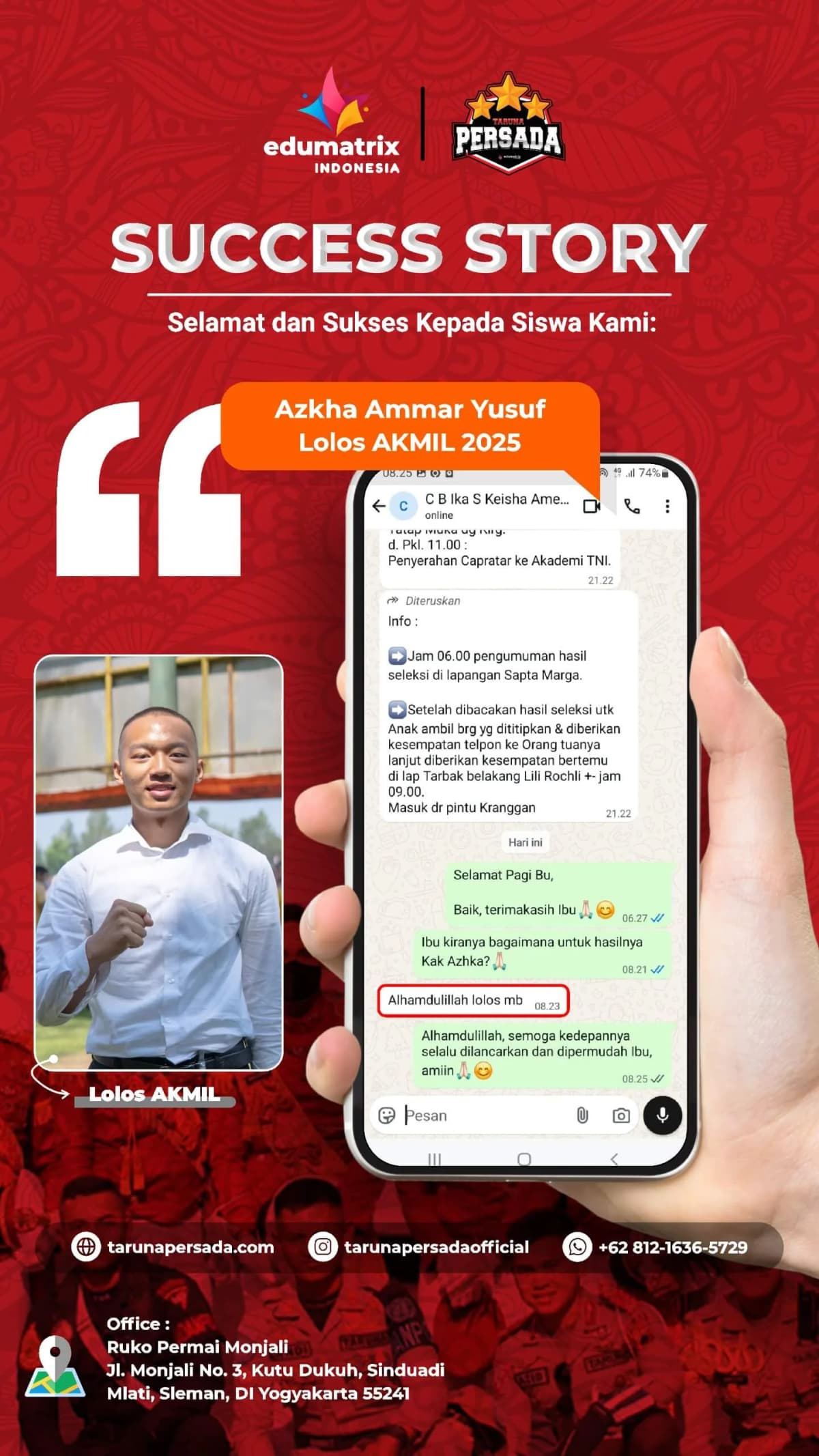 Lolos Akmil 2025Azkha Ammar Yusuf Lolos Akmil 2025Azkha Ammar Yusuf