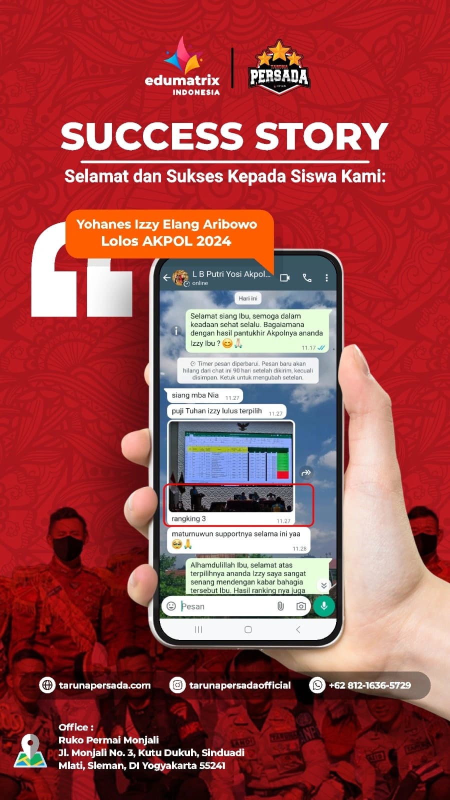 Lolos Akpol 2024 Yohanes Izzy Elang Aribowo Lolos Akpol 2024 Yohanes Izzy Elang Aribowo